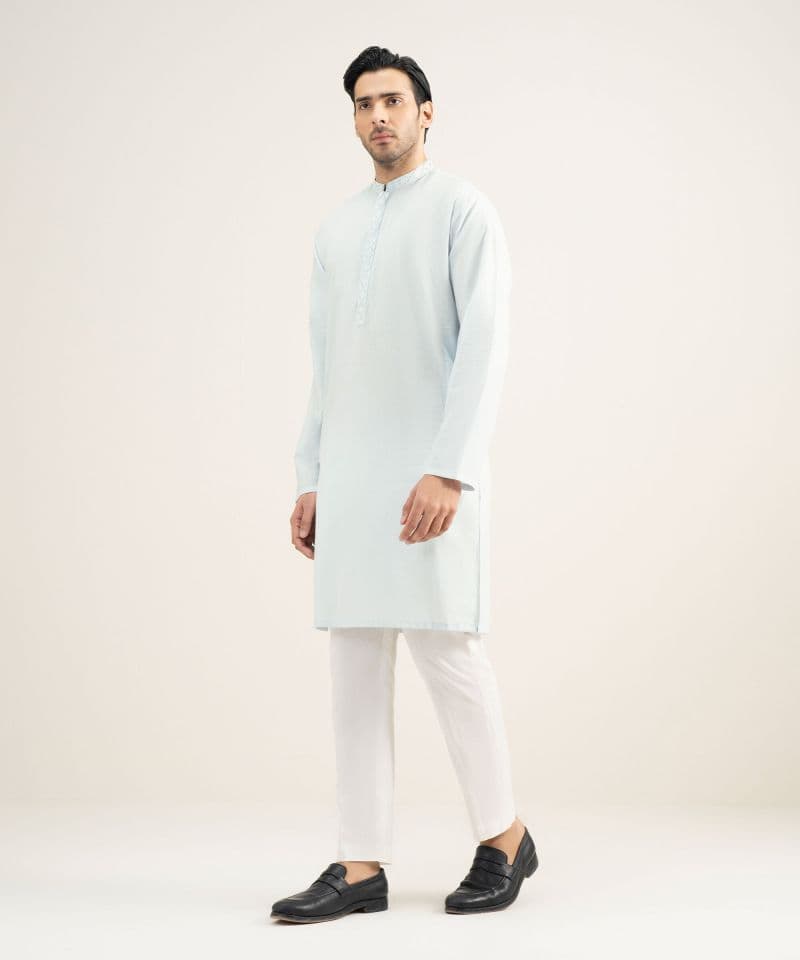 Embroidered Cotton Dobby Kurta thumbnail