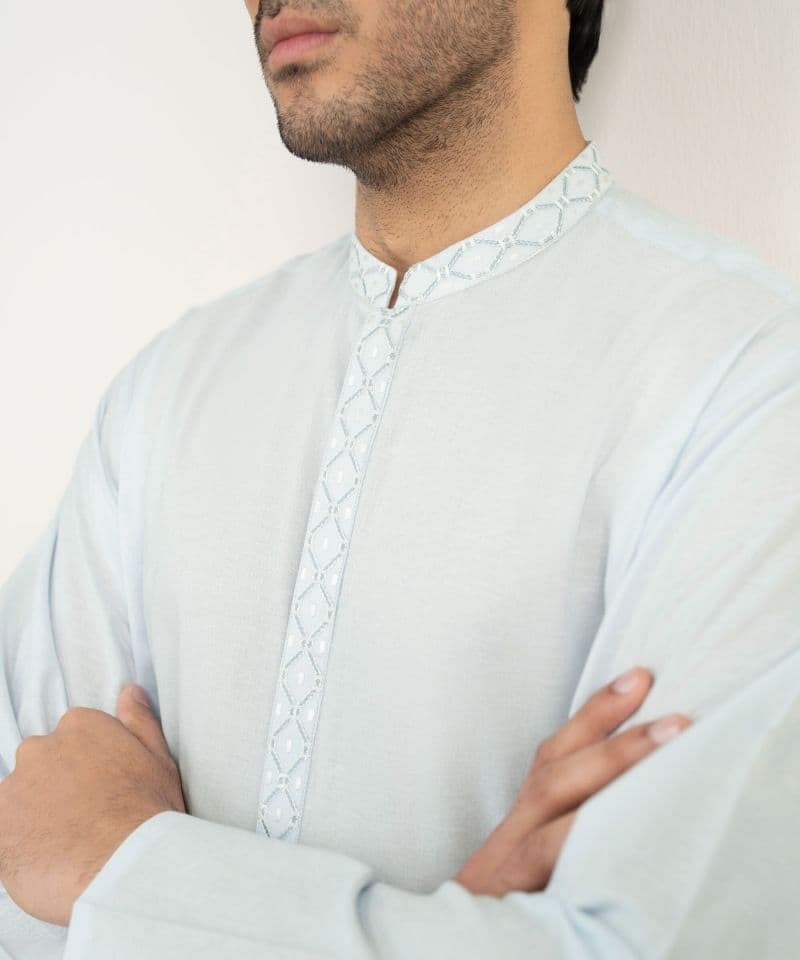 Embroidered Cotton Dobby Kurta thumbnail
