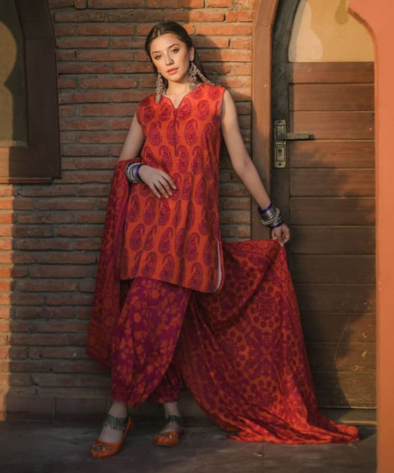 3 Piece - Printed Cotton Viscose Suit thumbnail