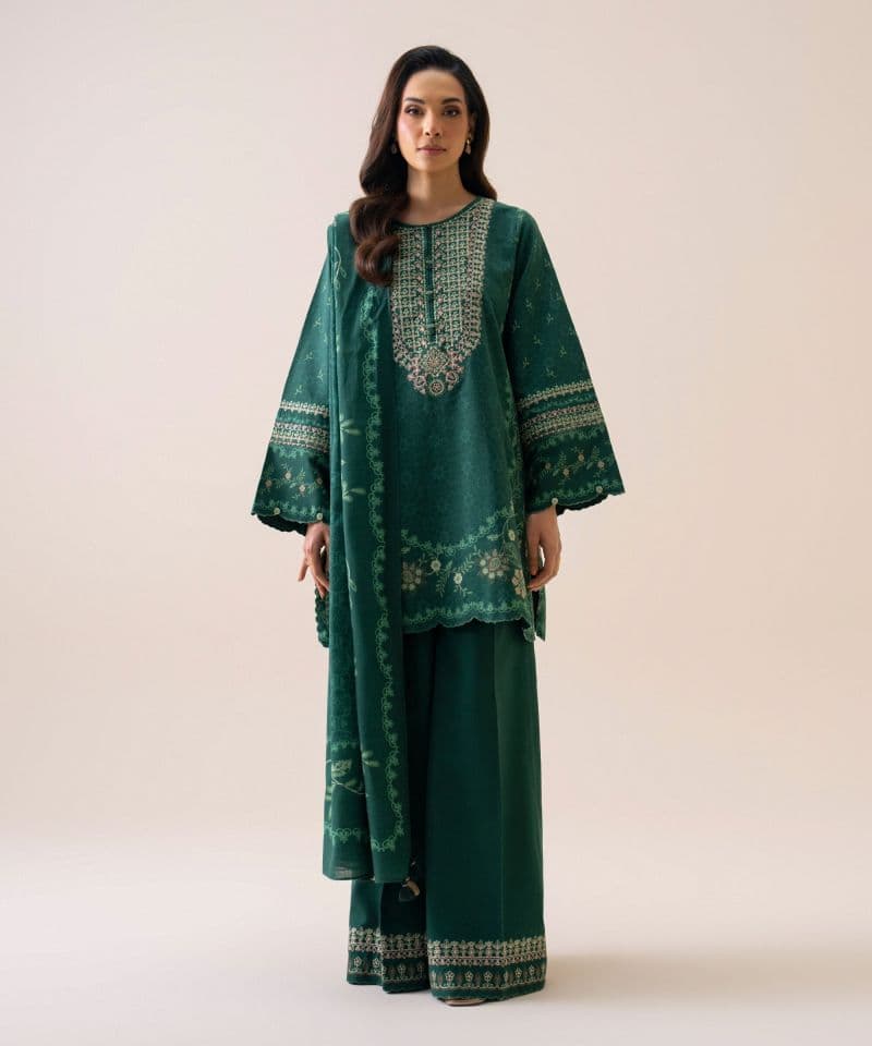 3 Piece - Embroidered Light Khaddar Suit thumbnail