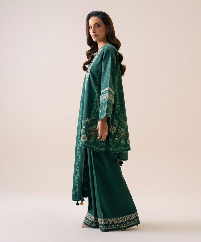 3 Piece - Embroidered Light Khaddar Suit thumbnail
