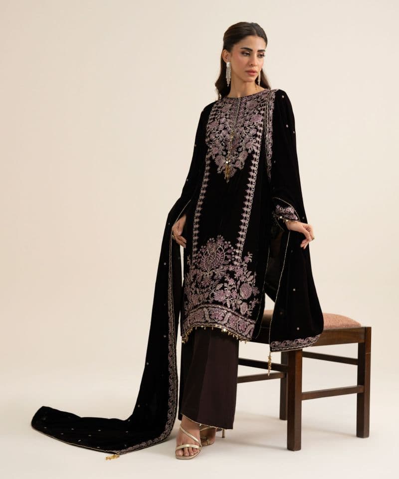 3 Piece - Embroidered Velvet Suit thumbnail