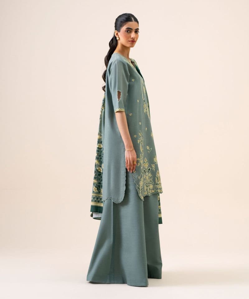 3 Piece - Embroidered Light Khaddar Suit thumbnail