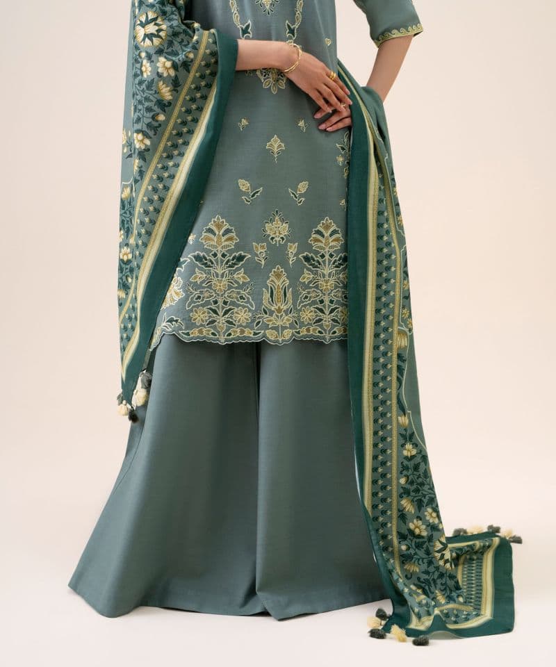 3 Piece - Embroidered Light Khaddar Suit thumbnail