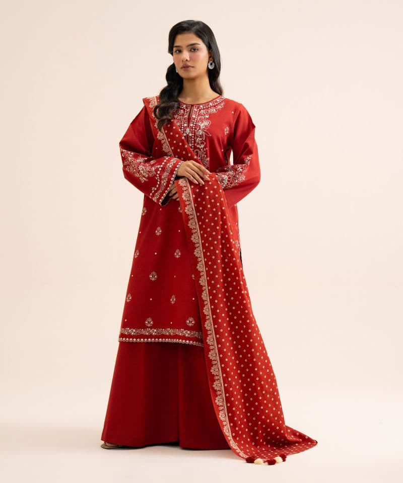 3 Piece - Embroidered Light Khaddar Suit thumbnail