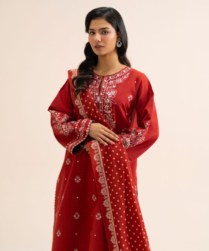 3 Piece - Embroidered Light Khaddar Suit thumbnail