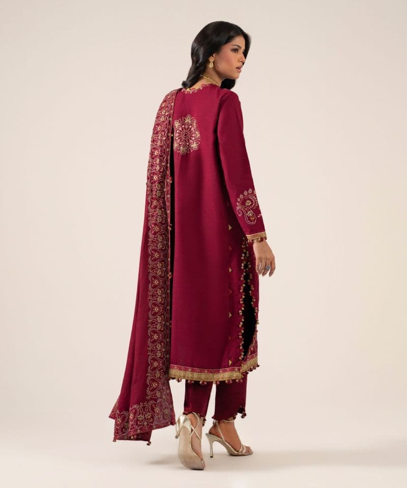 3 Piece - Embroidered Basic Khaddar Suit