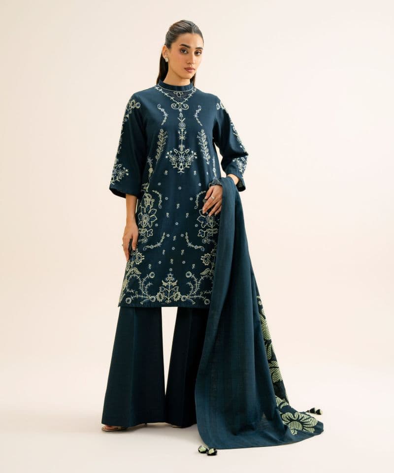 3 Piece - Embroidered Light Khaddar Suit thumbnail