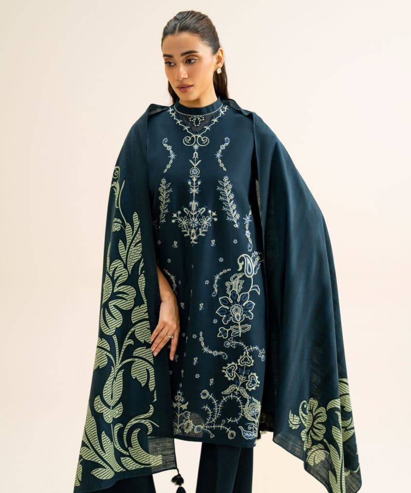 3 Piece - Embroidered Light Khaddar Suit thumbnail