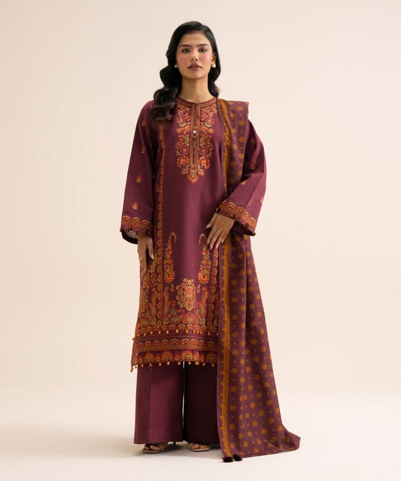 3 Piece - Embroidered Light Khaddar Suit thumbnail
