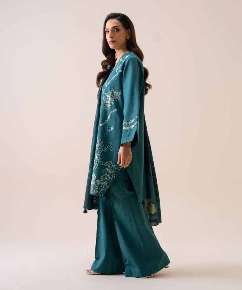 3 Piece - Embroidered Light Khaddar Suit thumbnail