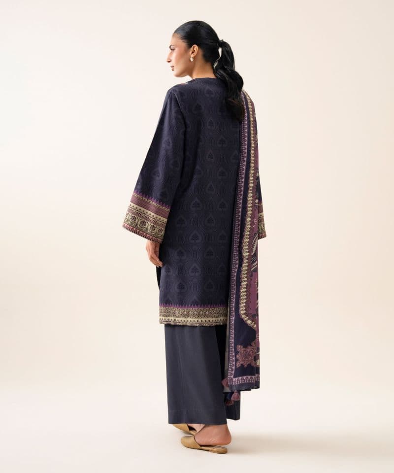 3 Piece - Printed Viscose Linen Suit