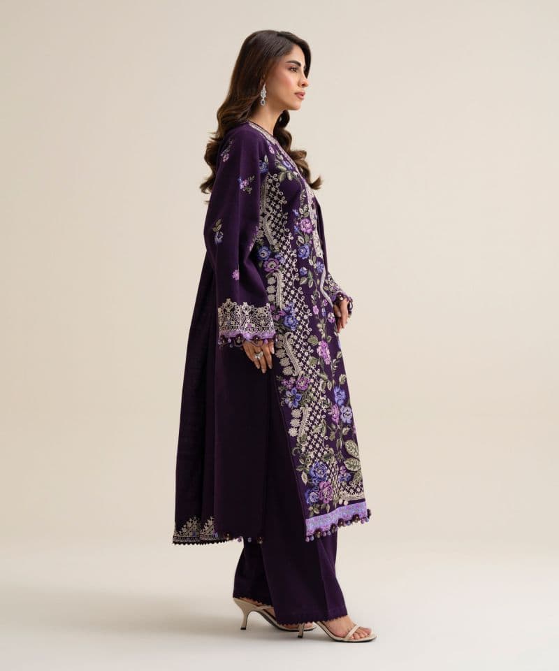 3 Piece - Embroidered Basic Khaddar Suit thumbnail