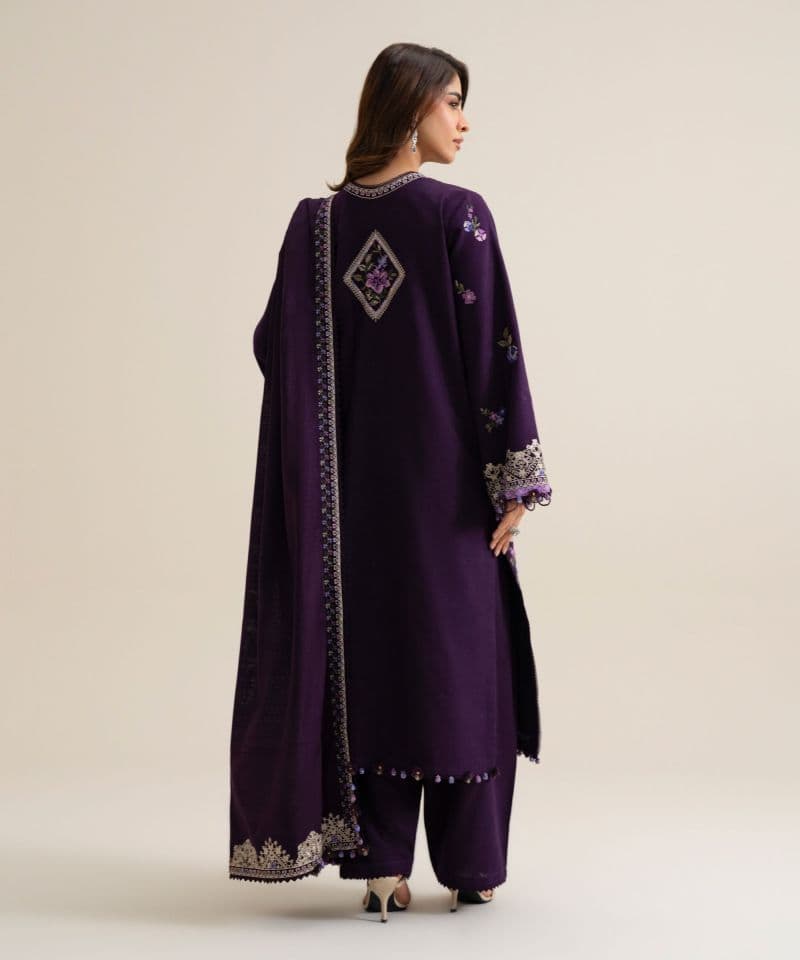 3 Piece - Embroidered Basic Khaddar Suit thumbnail