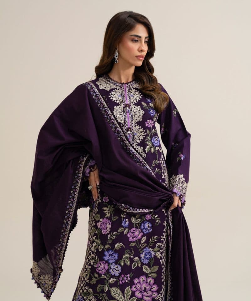 3 Piece - Embroidered Basic Khaddar Suit thumbnail