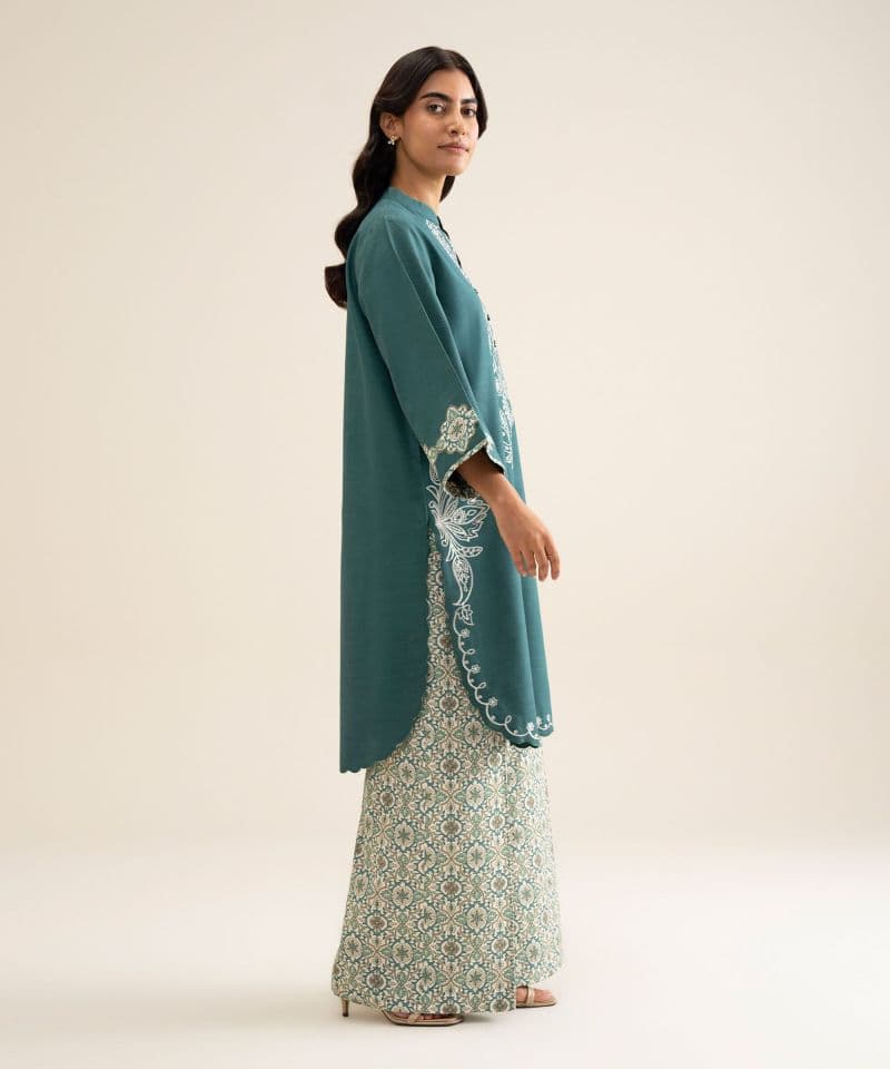 2 Piece - Embroidered Light Khaddar Suit
