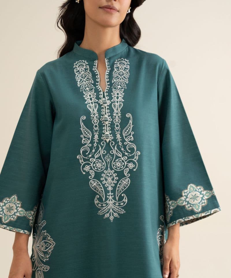 2 Piece - Embroidered Light Khaddar Suit
