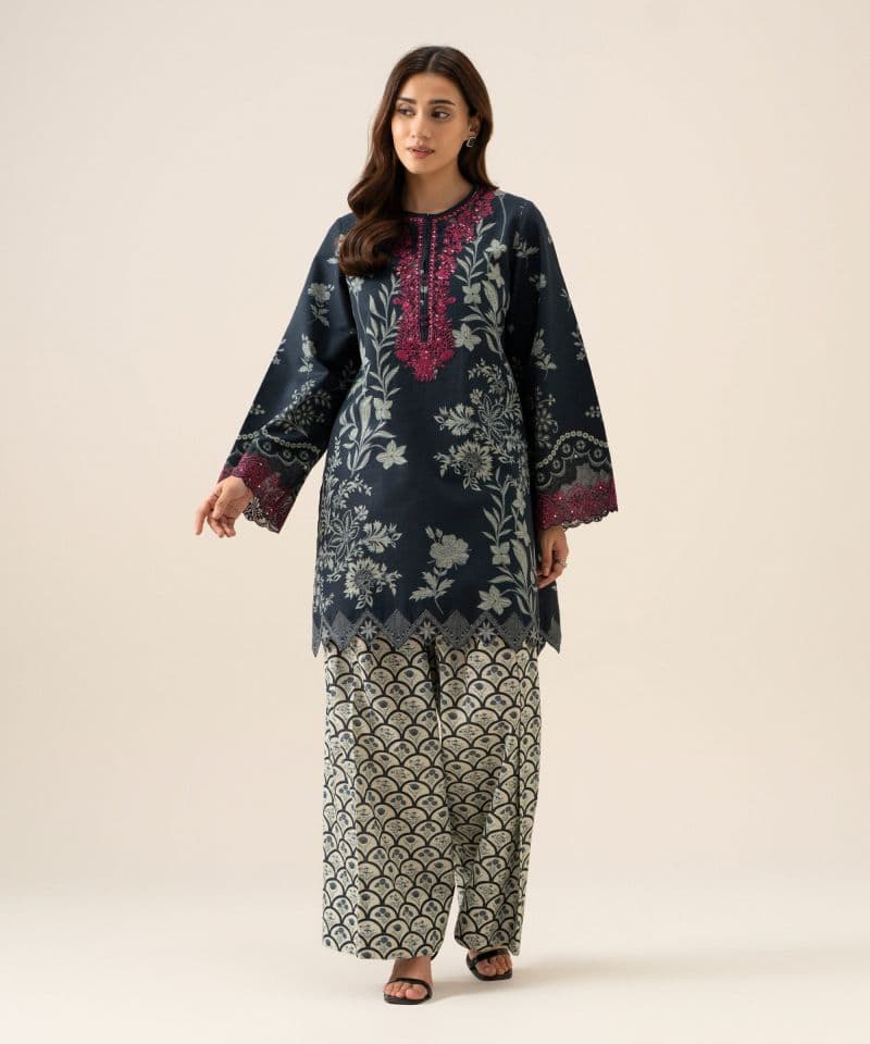 2 Piece - Embroidered Light Khaddar Suit thumbnail