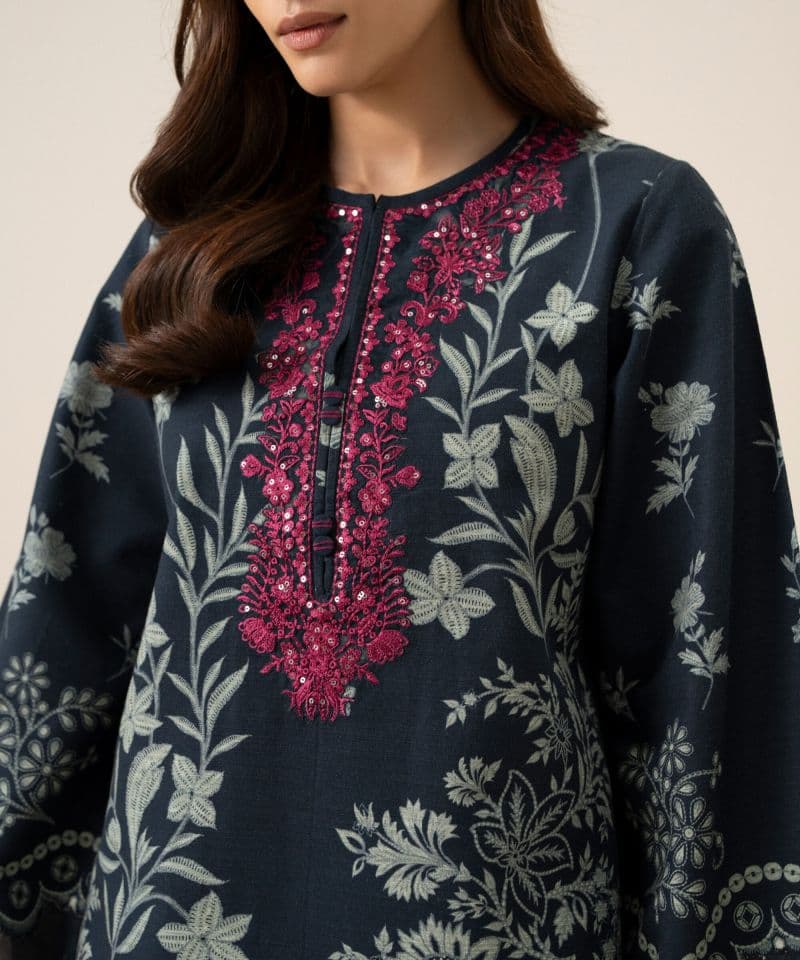 2 Piece - Embroidered Light Khaddar Suit thumbnail