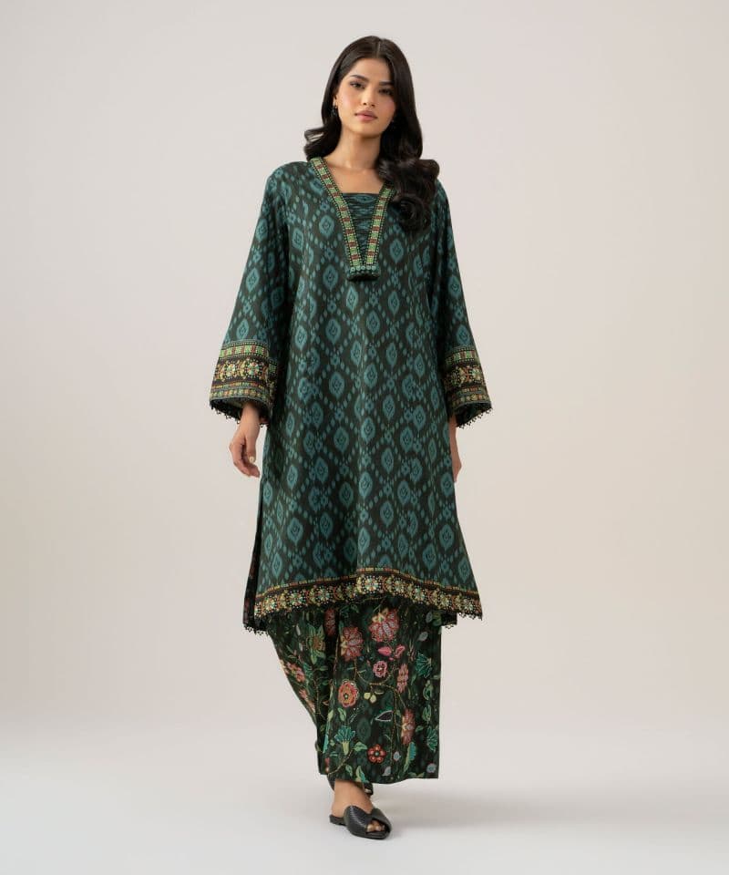 2 Piece - Printed Linen Suit