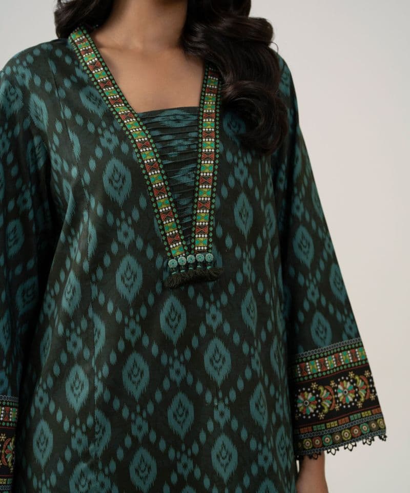 2 Piece - Printed Linen Suit