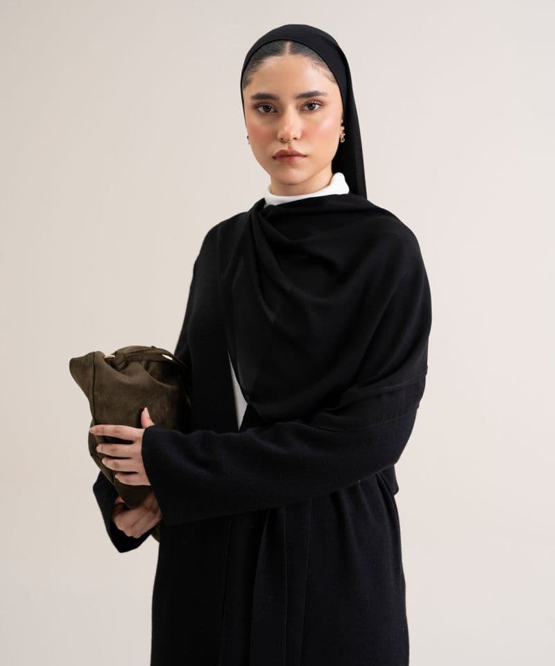 Sweater-Knit Abaya Set