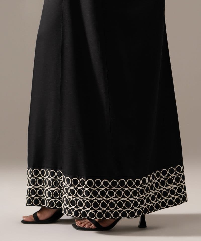Embroidered Jacquard Flared Pants thumbnail