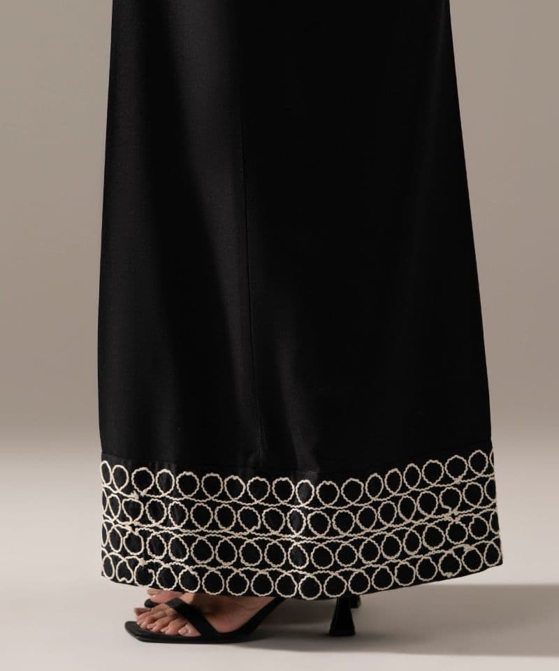 Embroidered Jacquard Flared Pants thumbnail