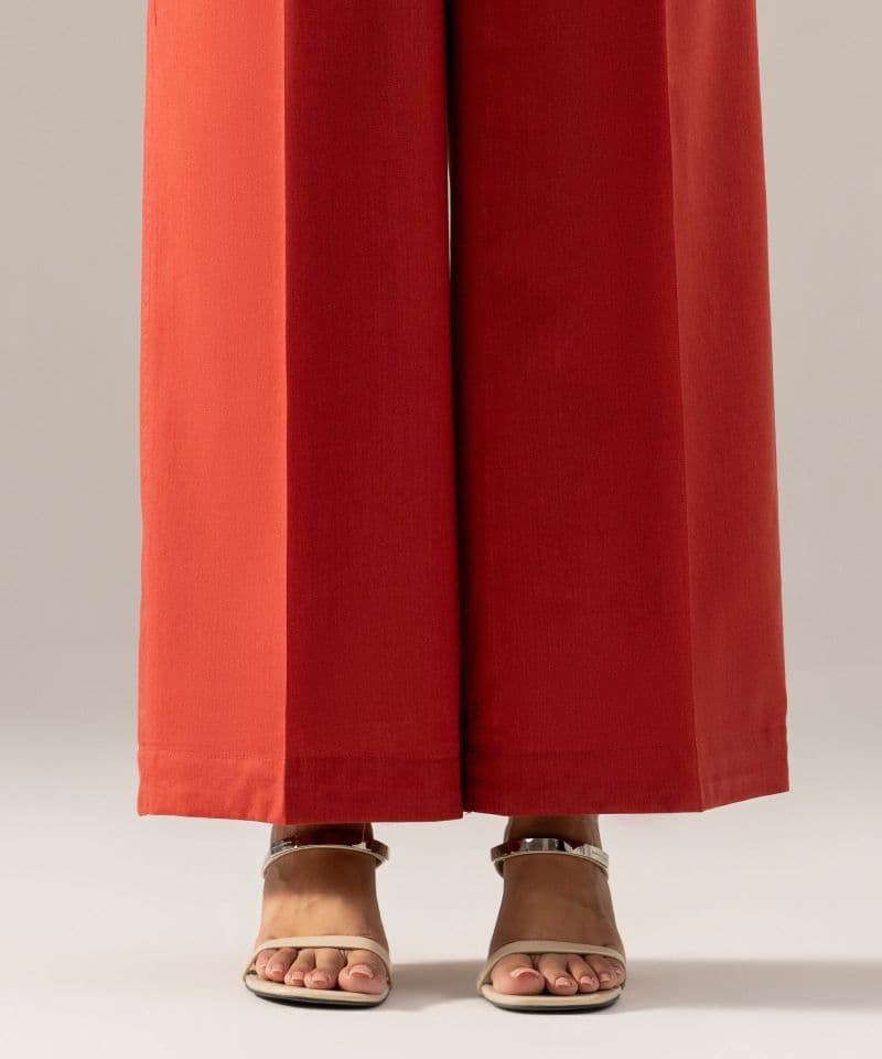 Solid Cotton Viscose Flared Pants thumbnail