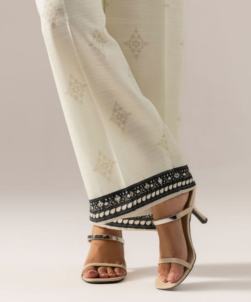 Printed Khaddar Flared Pants thumbnail