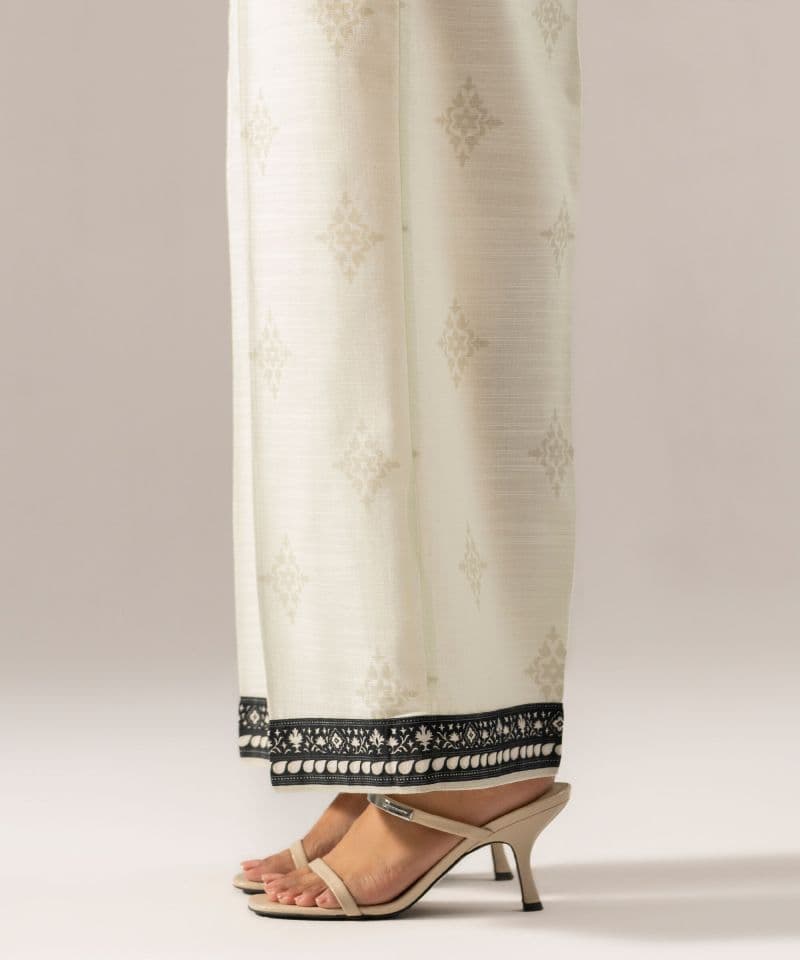 Printed Khaddar Flared Pants thumbnail