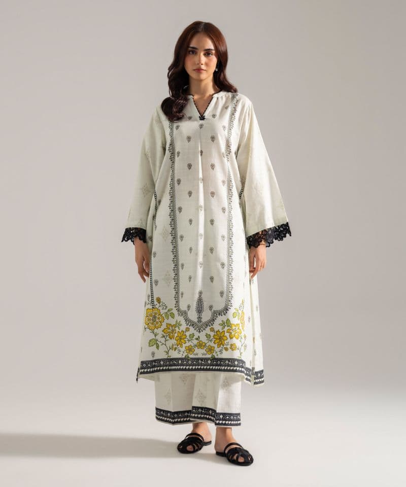 Printed Khaddar Shirt