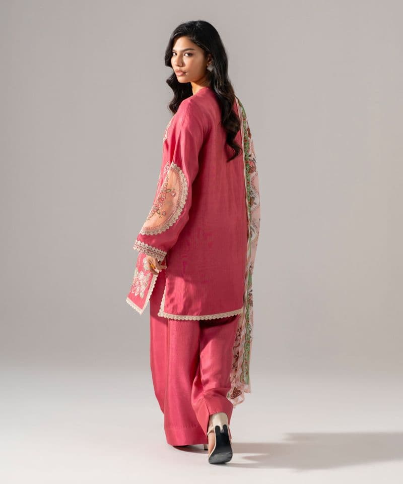3 Piece - Embroidered Raw Silk Suit thumbnail