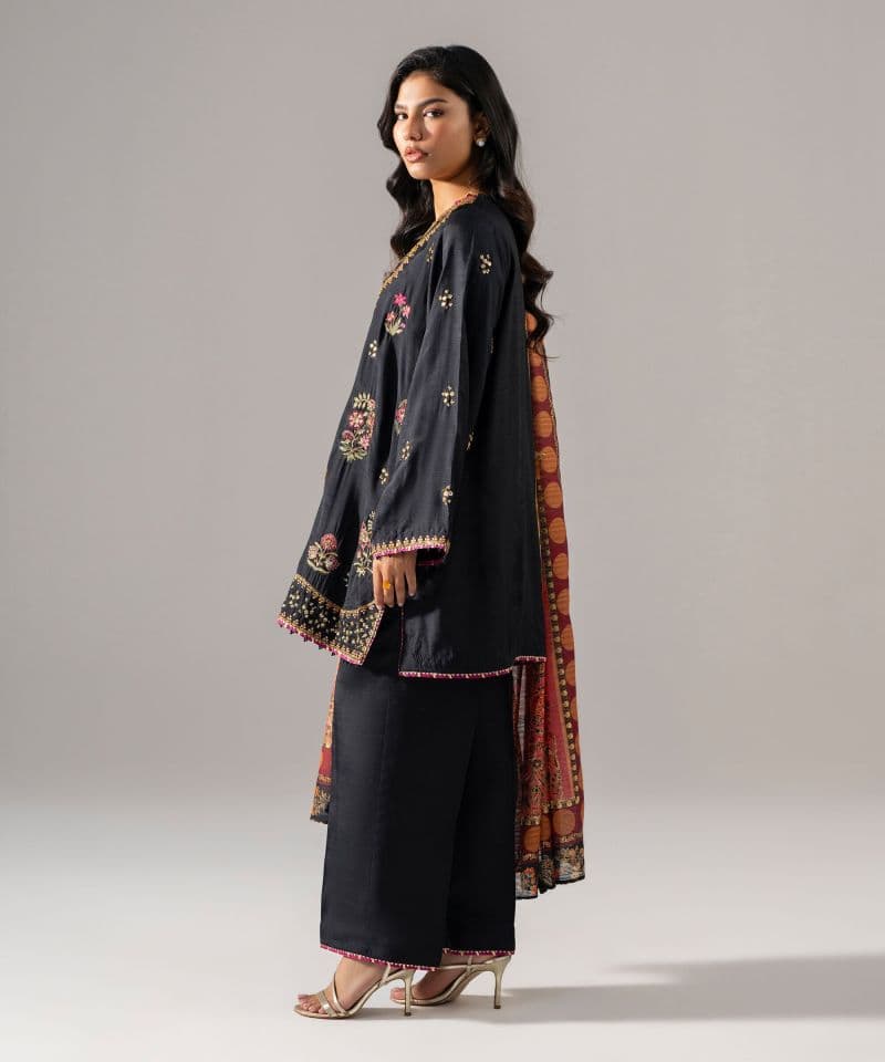 3 Piece - Embroidered Raw Silk Suit thumbnail