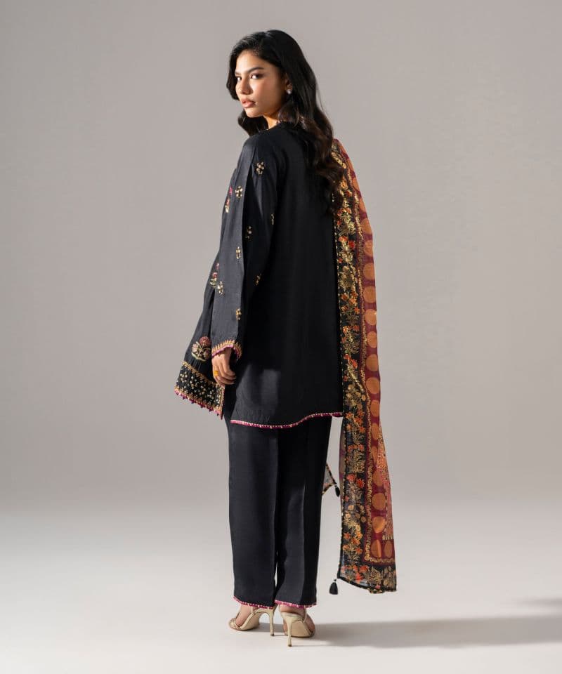 3 Piece - Embroidered Raw Silk Suit thumbnail