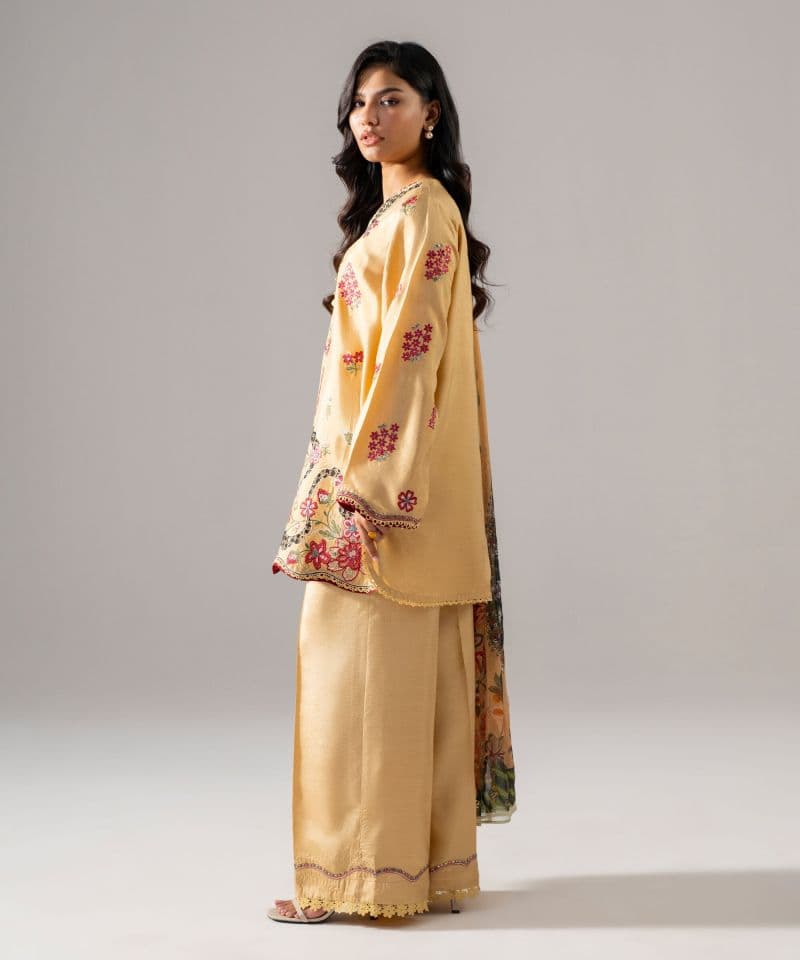 3 Piece - Embroidered Raw Silk Suit thumbnail