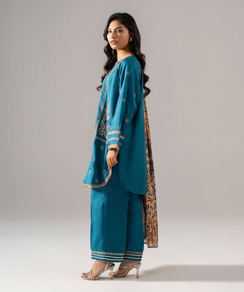 3 Piece - Embroidered Raw Silk Suit thumbnail