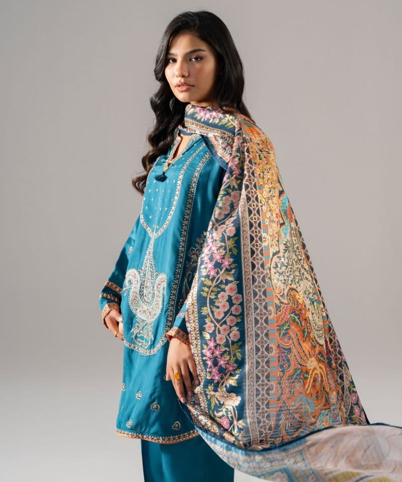 3 Piece - Embroidered Raw Silk Suit thumbnail