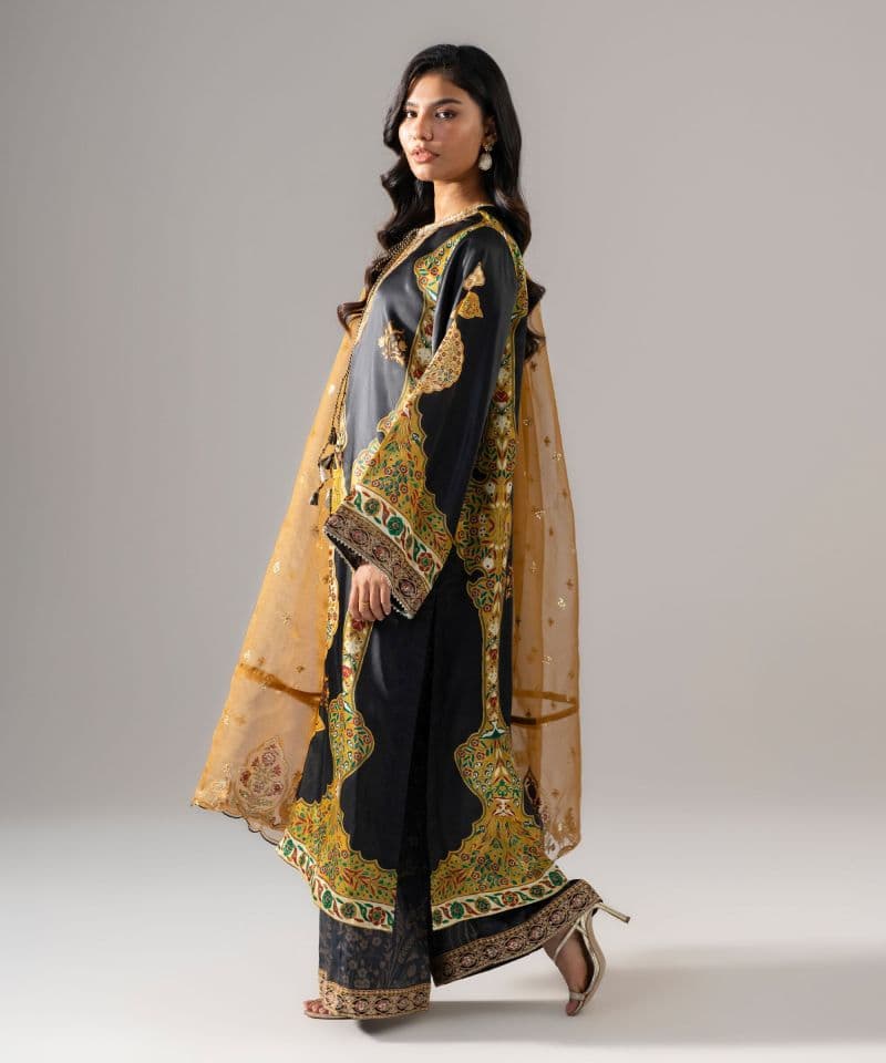 3 Piece - Embroidered Satin Suit thumbnail