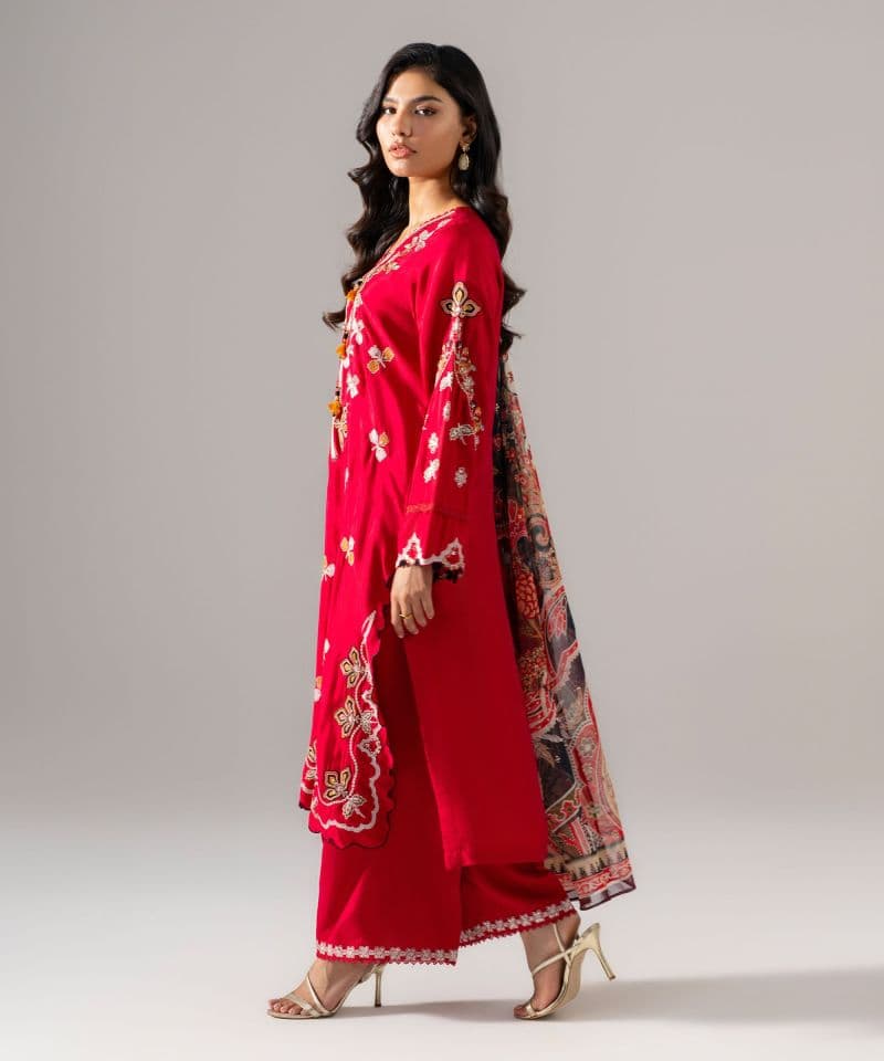 3 Piece - Embroidered Raw Silk Suit thumbnail