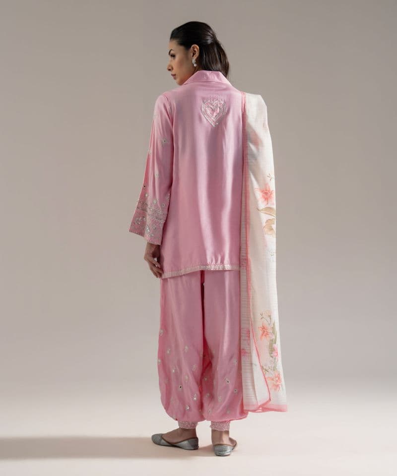 3 Piece - Embroidered Silk Suit
