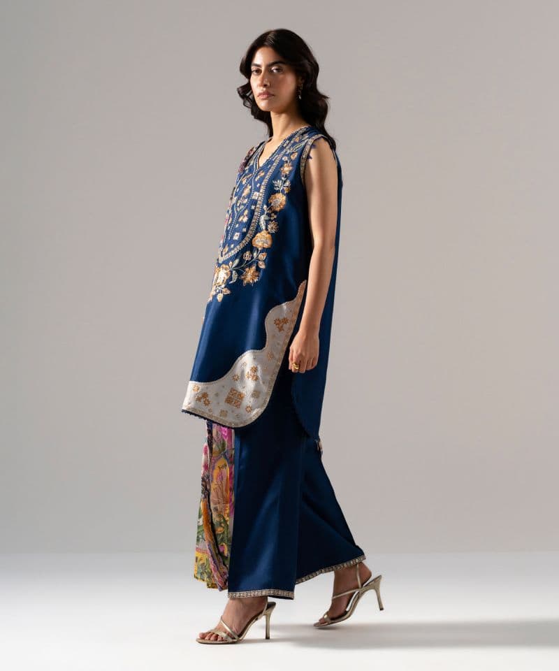 3 Piece - Embroidered Raw Silk Suit thumbnail