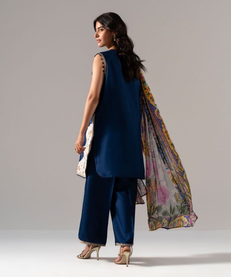 3 Piece - Embroidered Raw Silk Suit thumbnail