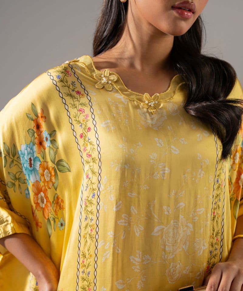 Printed Charmeuse Kaftan thumbnail