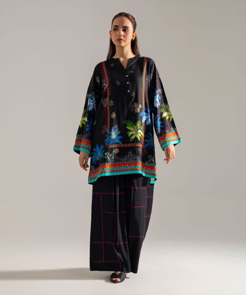 2 Piece - Printed Viscose Linen Suit