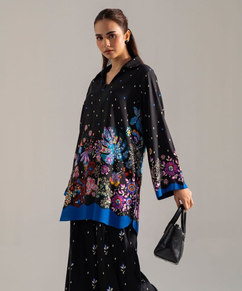2 Piece - Printed Viscose Linen Set