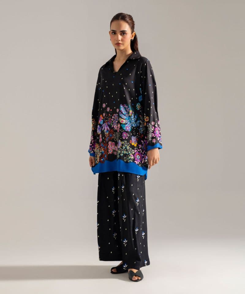 2 Piece - Printed Viscose Linen Set