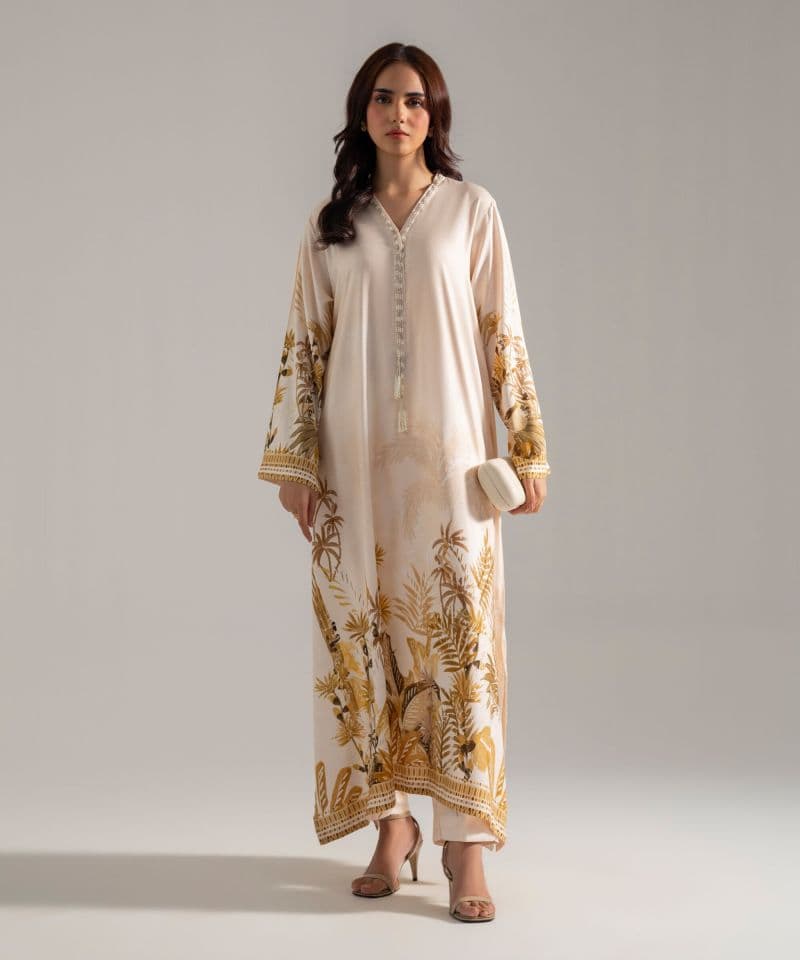 2 Piece - Printed Viscose Linen Suit