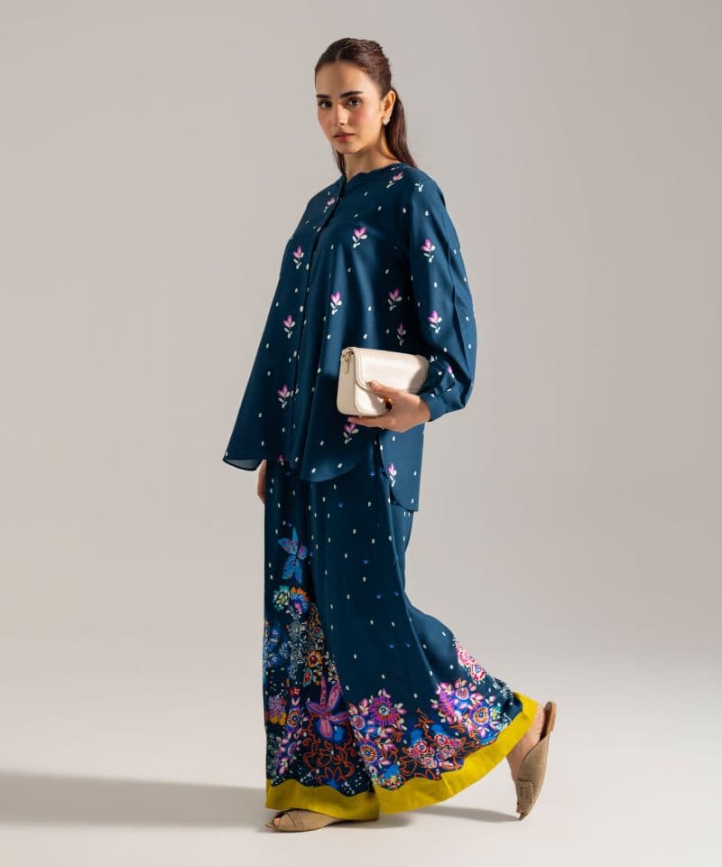 2 Piece - Printed Viscose Linen Set