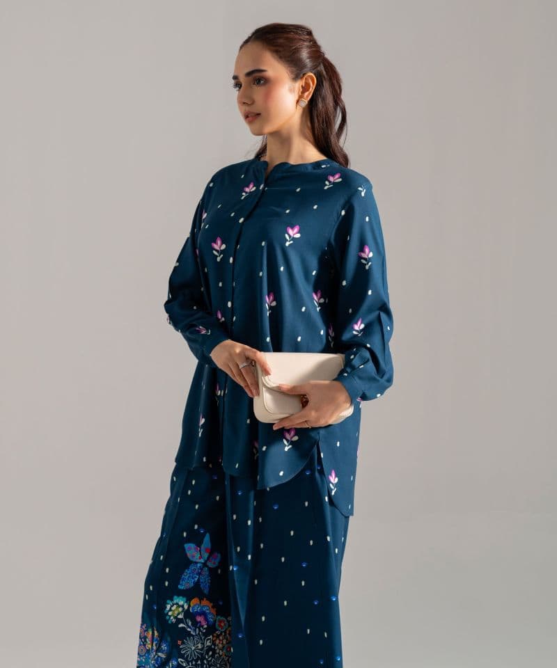 2 Piece - Printed Viscose Linen Set
